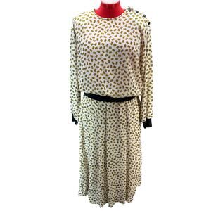 Josephine Vintage Playing Cards Long Skirt Blouse Set Women Large